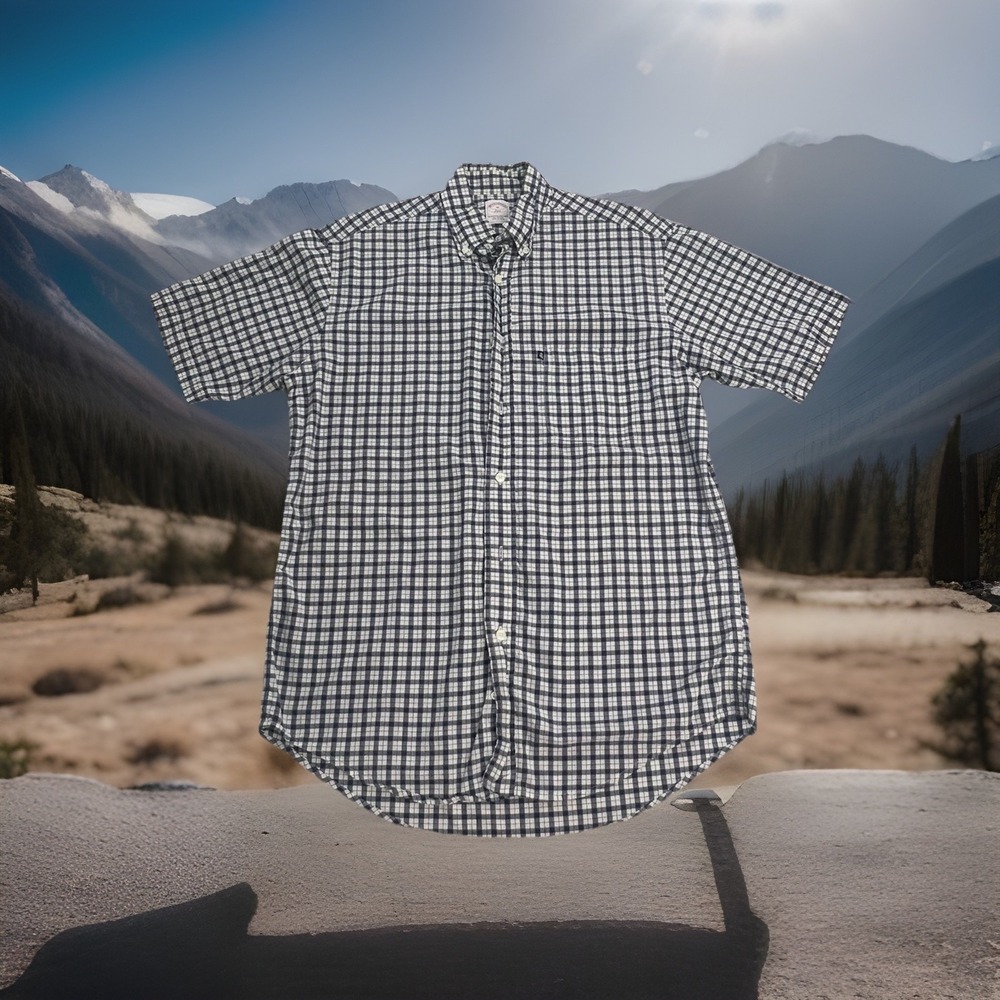 Brooks Brothers Men's Size (M)‎ Gingham Button Down Shirt 346 Classic Fit Cotton